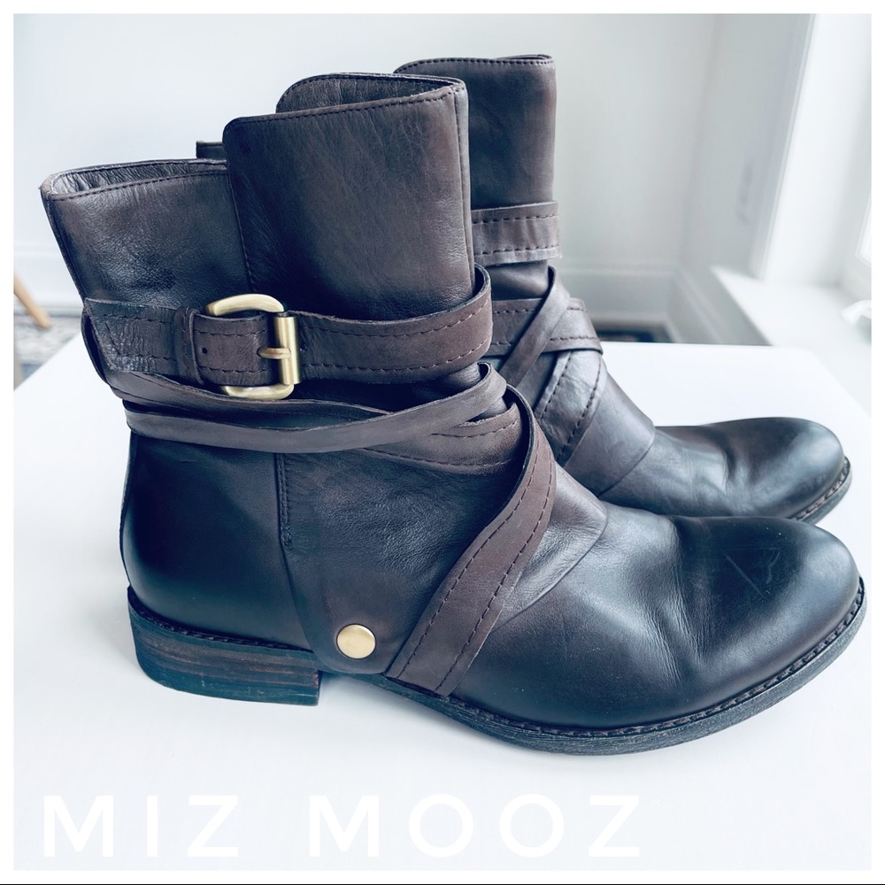 MIZ MOOZ Bailey brown mid-calve boots buckle